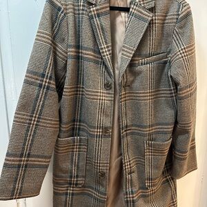 Plaid Peacoat Warm and Stylish